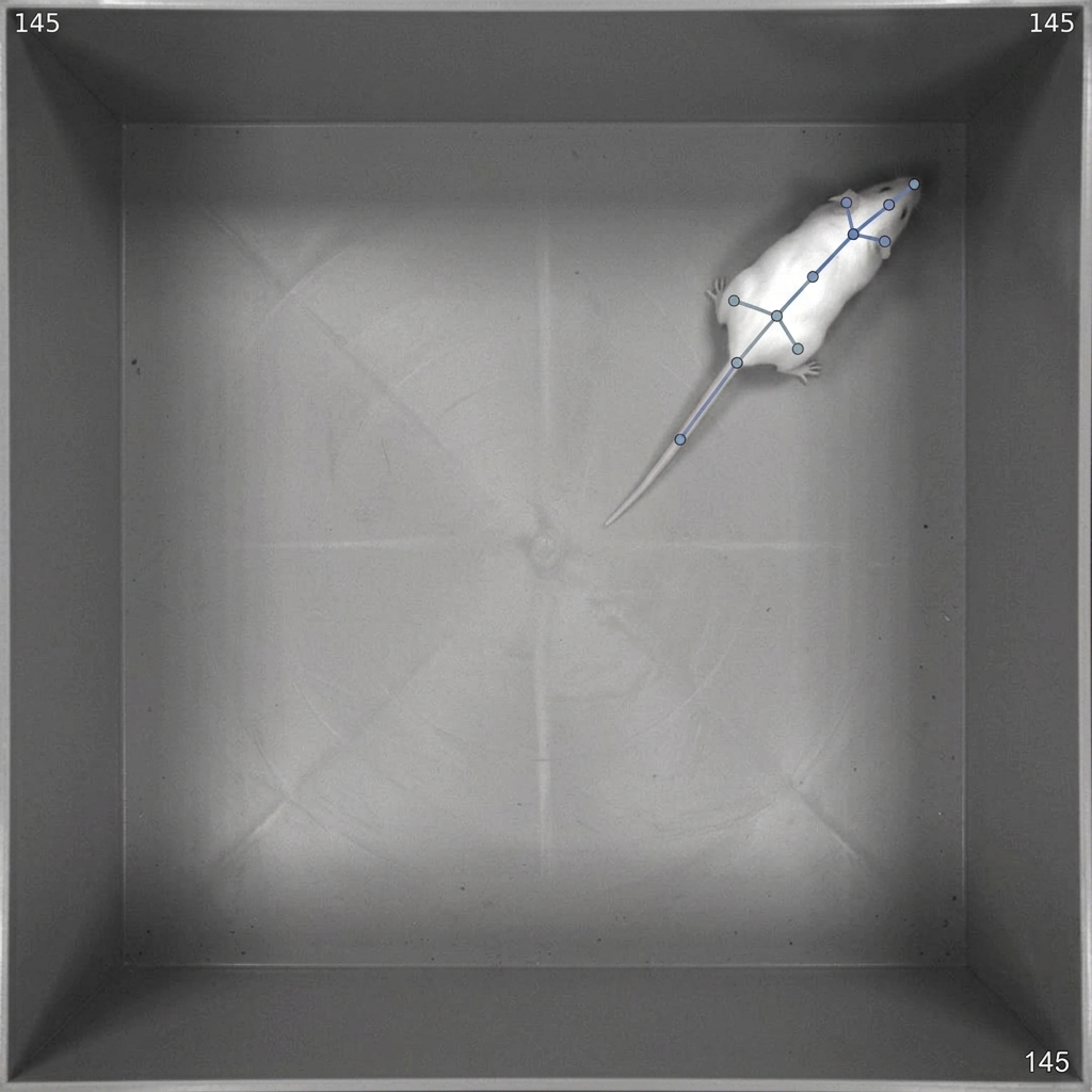 Conceptual illustration of pose estimation on a tracked mouse